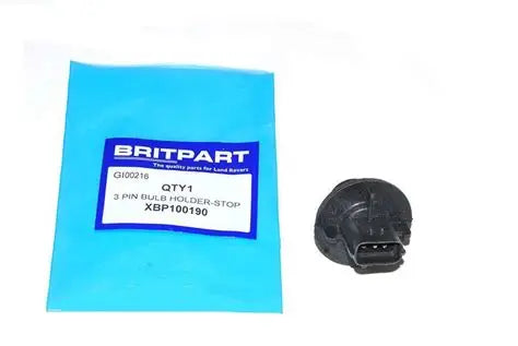 bulb holder designed for rear lights on various Land Rover models, including Defender 90/110, XBP100190Freelander 1, and Range Rover P38 (1995-2002), supporting 21/5W twin filament bulbs.