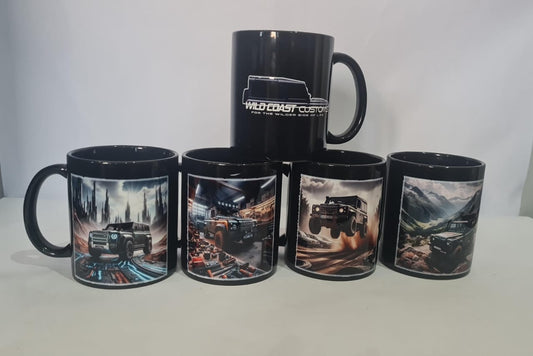 Wild Coast Customs coffee mugs in black set of 4